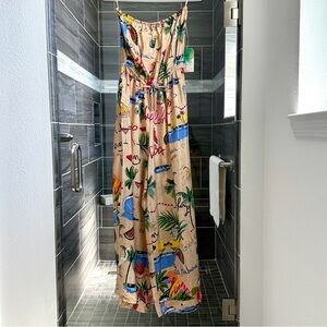 Tropical jumpsuit Swim Coverup by True Destinations NWT